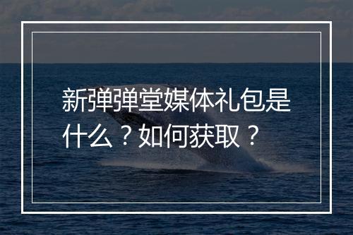 新弹弹堂媒体礼包是什么？如何获取？