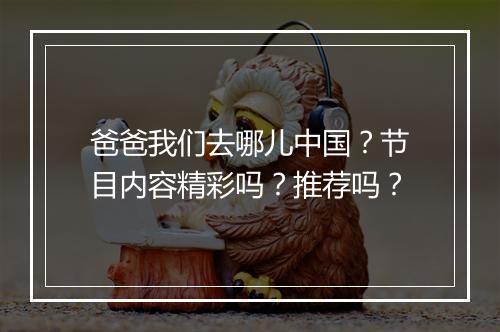 爸爸我们去哪儿中国？节目内容精彩吗？推荐吗？