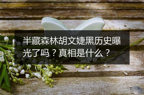 半藏森林胡文婕黑历史曝光了吗？真相是什么？