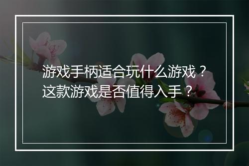 游戏手柄适合玩什么游戏？这款游戏是否值得入手？