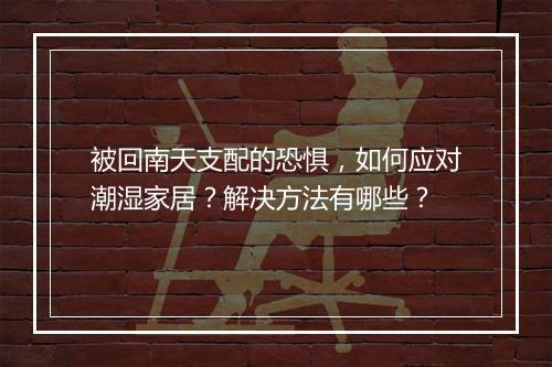 被回南天支配的恐惧，如何应对潮湿家居？解决方法有哪些？