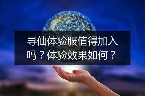 寻仙体验服值得加入吗？体验效果如何？