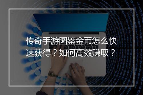 传奇手游图鉴金币怎么快速获得？如何高效赚取？