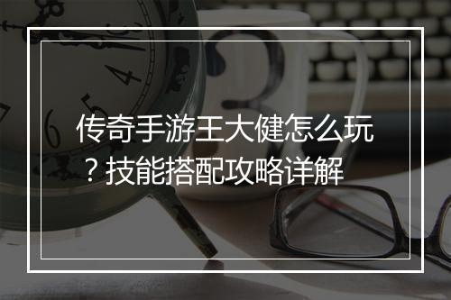 传奇手游王大健怎么玩？技能搭配攻略详解