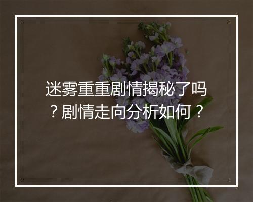 迷雾重重剧情揭秘了吗？剧情走向分析如何？