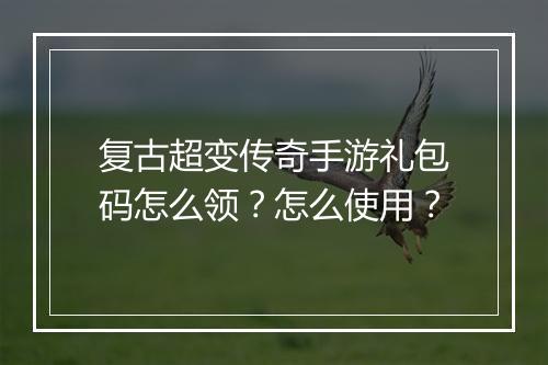 复古超变传奇手游礼包码怎么领？怎么使用？