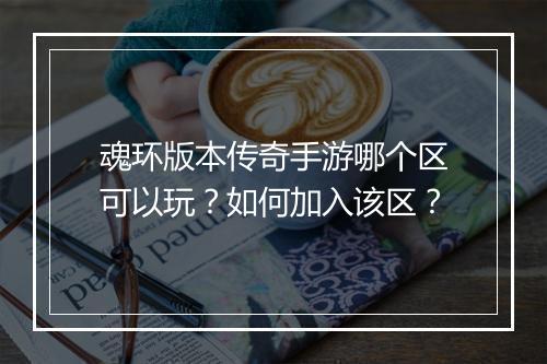 魂环版本传奇手游哪个区可以玩？如何加入该区？