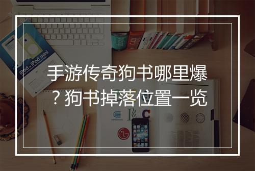 手游传奇狗书哪里爆？狗书掉落位置一览