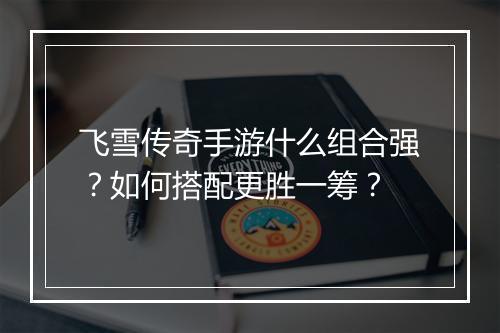 飞雪传奇手游什么组合强？如何搭配更胜一筹？