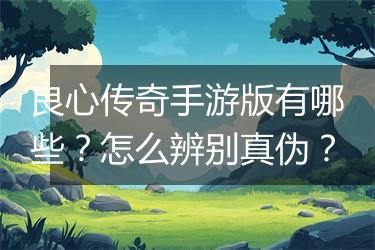 良心传奇手游版有哪些？怎么辨别真伪？