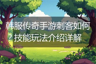 韩服传奇手游刺客如何？技能玩法介绍详解