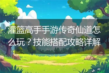 灌篮高手手游传奇仙道怎么玩？技能搭配攻略详解