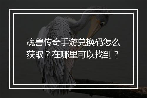 魂兽传奇手游兑换码怎么获取？在哪里可以找到？