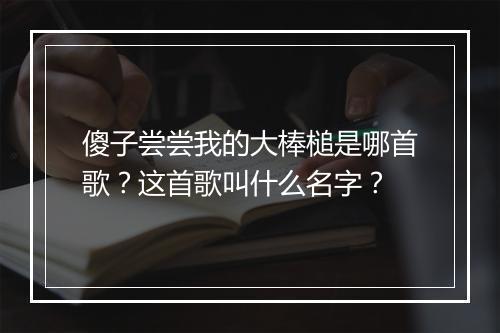 傻子尝尝我的大棒槌是哪首歌？这首歌叫什么名字？