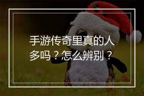 手游传奇里真的人多吗？怎么辨别？