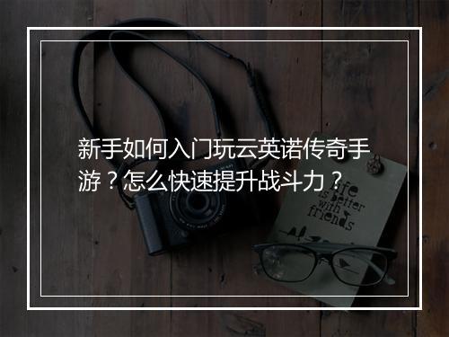 新手如何入门玩云英诺传奇手游？怎么快速提升战斗力？