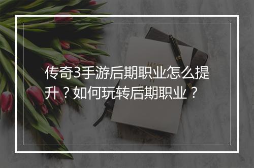 传奇3手游后期职业怎么提升？如何玩转后期职业？