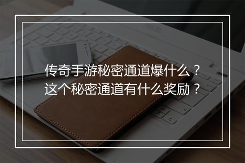 传奇手游秘密通道爆什么？这个秘密通道有什么奖励？