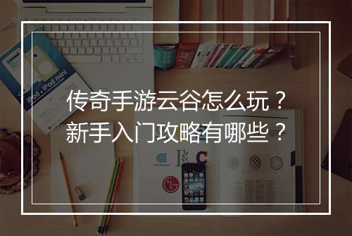 传奇手游云谷怎么玩？新手入门攻略有哪些？