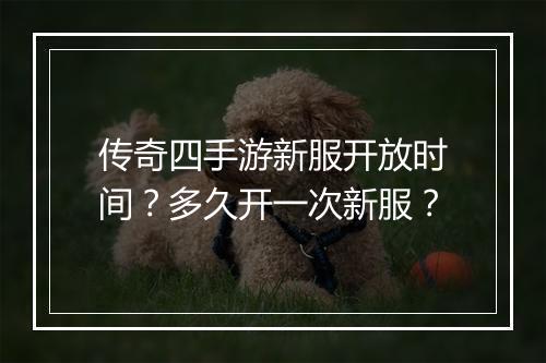 传奇四手游新服开放时间？多久开一次新服？