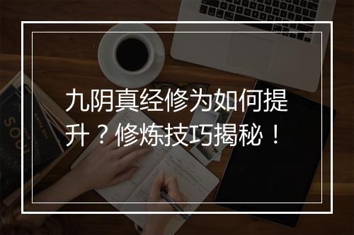 九阴真经修为如何提升？修炼技巧揭秘！
