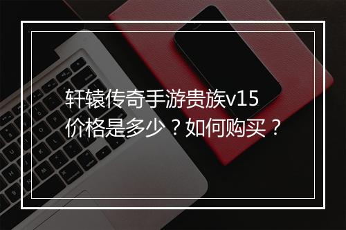 轩辕传奇手游贵族v15价格是多少？如何购买？