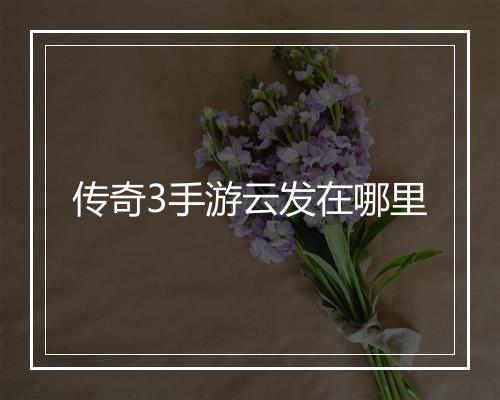 传奇3手游云发在哪里