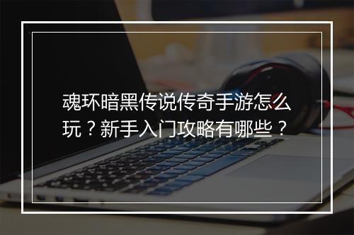 魂环暗黑传说传奇手游怎么玩？新手入门攻略有哪些？