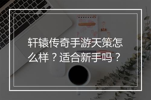 轩辕传奇手游天策怎么样？适合新手吗？