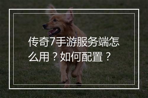 传奇7手游服务端怎么用？如何配置？