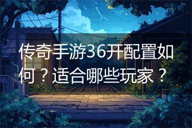 传奇手游36开配置如何？适合哪些玩家？