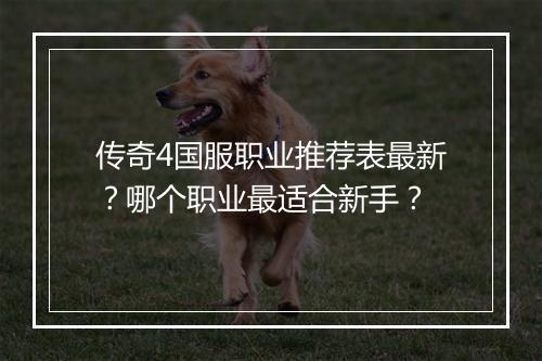 传奇4国服职业推荐表最新？哪个职业最适合新手？