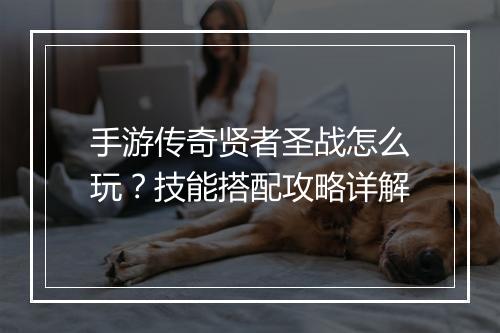 手游传奇贤者圣战怎么玩？技能搭配攻略详解