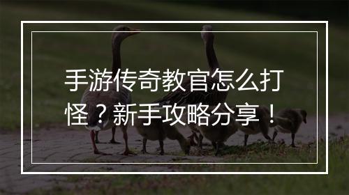 手游传奇教官怎么打怪？新手攻略分享！