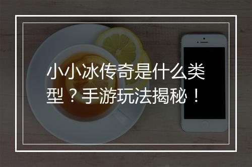 小小冰传奇是什么类型？手游玩法揭秘！
