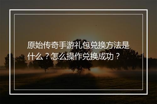 原始传奇手游礼包兑换方法是什么？怎么操作兑换成功？