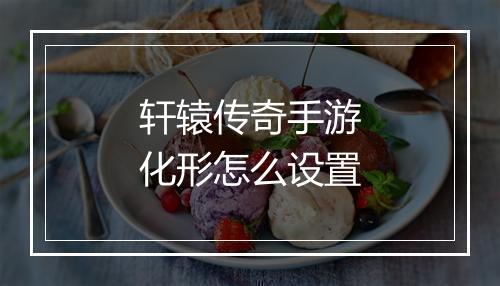 轩辕传奇手游化形怎么设置