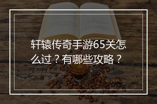 轩辕传奇手游65关怎么过？有哪些攻略？
