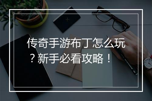 传奇手游布丁怎么玩？新手必看攻略！