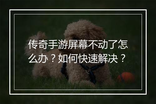 传奇手游屏幕不动了怎么办？如何快速解决？