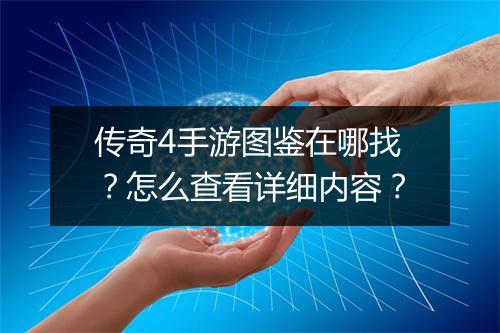 传奇4手游图鉴在哪找？怎么查看详细内容？
