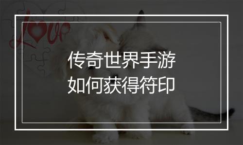 传奇世界手游如何获得符印