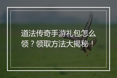 道法传奇手游礼包怎么领？领取方法大揭秘！