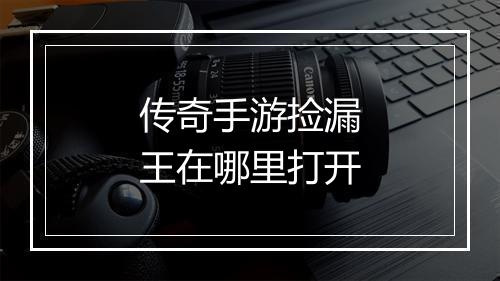 传奇手游捡漏王在哪里打开