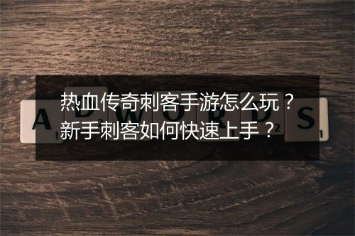 热血传奇刺客手游怎么玩？新手刺客如何快速上手？