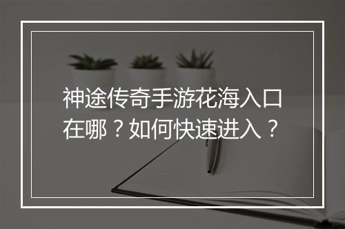 神途传奇手游花海入口在哪？如何快速进入？