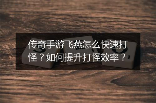 传奇手游飞燕怎么快速打怪？如何提升打怪效率？