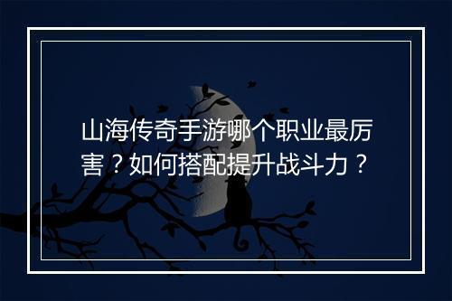 山海传奇手游哪个职业最厉害？如何搭配提升战斗力？