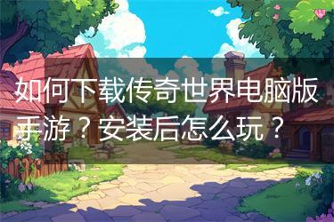如何下载传奇世界电脑版手游？安装后怎么玩？