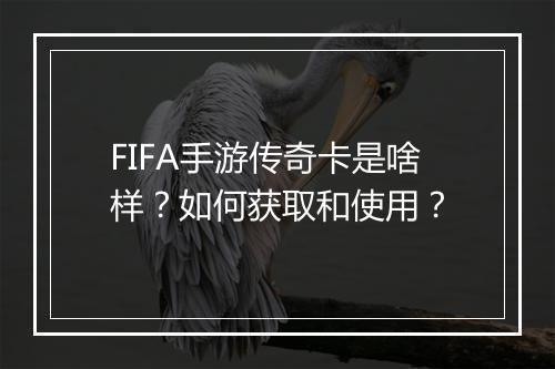 FIFA手游传奇卡是啥样？如何获取和使用？